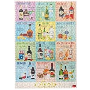 Legami - PUZ0009 Puzzel met 1000 stukjes, met poster en opbergtas van stof, 48 x 68 cm, motief Cheers, kleur