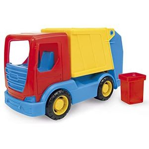 Wader 35311 - Tech Truck vuilniswagen, stabiele vrachtwagen met beweegbare container, ca. 26 x 11,5 x 15 cm groot, vanaf 12 maanden, ideaal als cadeau voor creatief spelen