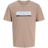 JACK & JONES - JORINWOOD - T-shirt - Marine - Brokaat - Wit - Offwhite