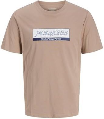 JACK & JONES - JORINWOOD - T-shirt - Marine - Brokaat - Wit - Offwhite