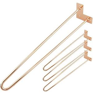 PrimeMatik IN94-VCES tafel- en meubelpoten van staal, 2 staven, 71 cm, koper, 4-pack (IN94)