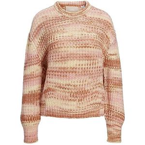 JACK & JONES Dames JJXX JXSIMONE LS CNECK Knit NOOS pullover, koraal haze/strepes:/Multi Space Dye, S