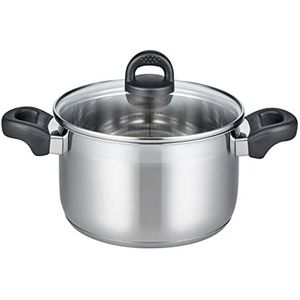 ELO 12221 braadpan m.GD 20 cm serie toermalijn, inductie, roestvrij staal gesatineerd, antislip kunststof handgrepen, met literschaal en olie-doseersysteem