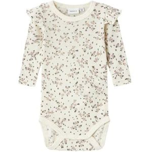 NAME IT Baby meisjes Nbfwomi Wool/Modal Ls body met lange mouwen, wit, 56 cm