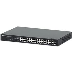 Intellinet 24-poorts Gigabit Ethernet PoE+ Web-Managed Switch met 4 Gigabit Combo-Base-T/SFP-poorten