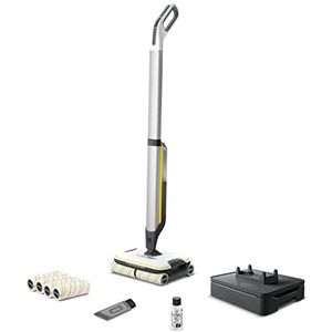 Kärcher FC 7 Cordless Extra vloerreiniger, draadloze Floor Cleaner met 4 roterende microvezelrollen, accuduur: ca. 45 minuten, oppervlakte per acculading: ca. 135 m², exclusief verkrijgbaar bij Amazon