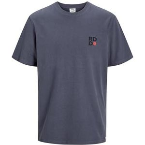 R.D.D. ROYAL DENIM DIVISION - Shirt - Blauw - Ronde Hals - Kwartmouw
