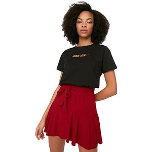 Trendyol Vrouwen Jonge Normale Taille Rechte Been Skort Shorts, Rood, XS