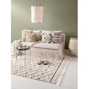 benuta TRENDS Laagpolig tapijt OYO Cream 160x230 cm - modern tapijt voor de woonkamer