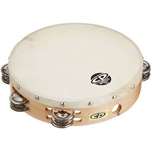 LP Latin Percussion Tambourin CP Wood met vacht Dubbele rij 10 inch
