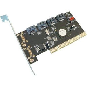KALEA-INFORMATIQUE PCI SATA-controllerkaart met 4 poorten. PCI 32 bits met Silicon Image SIL 3124-chipset, Raid 0 1 5