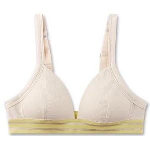 Sanetta Meisjesbeha beige | Comfortabele en aangename beha zonder beugel voor meisjes van katoenmix. Ondergoed met geweven band van ribstof | meisjesbeha, beige, 65A