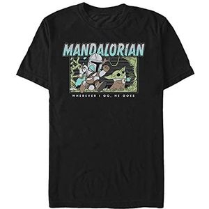 Star Wars: Mandalorian - Macaroon Chase Unisex Crew neck T-Shirt Black S