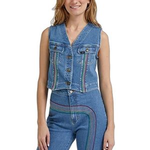 Lee Pride Rainbow Vest Jeansjack voor dames, Mid Rainbow, XL