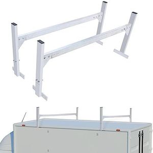 VEVOR Dakladderdrager, raildrager, 2 stuks, 300-2060 mm, lengte instelbaar, 150-230 mm hoogte, 181 kg belastbaar, vrachtwagenbagagedrager, rek van aluminiumlegering, tegen roest, corrosie