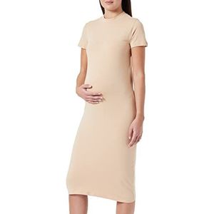 MAMALICIOUS Dames MLSIA S/S Jersey MIDI High Neck Dress A. Jurk, Cuban Zand, XL