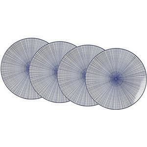 Ritzenhoff & Breker Royal Makoto, 4-delig, 21,5 cm diameter, porseleinen servies, blauw-wit, 21,50 x 21,50 x 2,50 cm