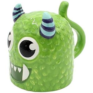 Dekohelden24 Koffiemok koffiemok op het hoofd motief: groen monster grootte H/Ø: 12 x 9 cm inhoud 600ml