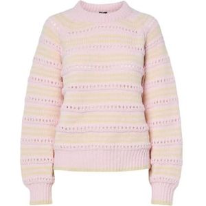 PIECES Pcjelia Ls O-Neck Knit Bc, Pink-a-boo, L