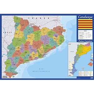 Erik® Bureauonderlegger Kaart Van Catalonië - Bureaubeschermer - Catalaans