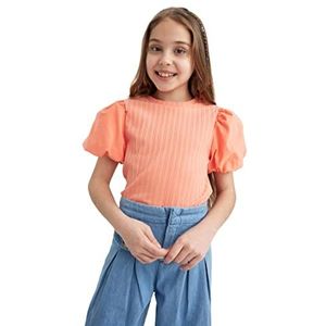 DeFacto T-shirt voor meisjes, oranje, 10-11 Jaar