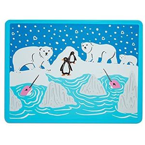Munchkin WildLove Omkeerbare siliconen placemat voor kinderen, 1 stuk, ijsbeer
