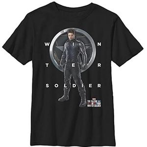 Marvel Jongens The Falcon And The Winter Soldier Winter Soldier Grid Text T-shirt, zwart, XS
