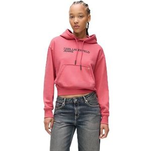 Karl Lagerfeld Jeans, Dames, Essentail Logo Hoddie, Regular Fit, Roze, XS