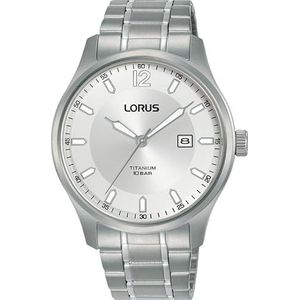 Lorus Heren analoog kwarts horloge met titanium armband RH901RX9, zilver, armband