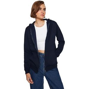 Trendyol Katoen & polyester Sweatshirt - Marineblauw - Oversize M Marineblauw, marineblauw, M
