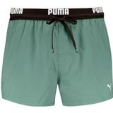 PUMA Heren Logo Shorts, dark green, S