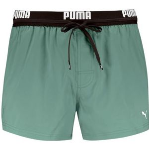PUMA Heren Logo Shorts, dark green, S