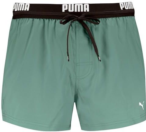 PUMA Heren Logo Shorts, dark green, S