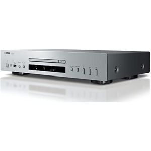 Yamaha CD-S303 CD-speler met DAC met hoog vermogen, 192 kHz/24 bits, Pure Direct, USB-aansluiting, ondersteuning voor hoge resolutie, zilver