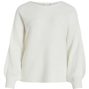 Vila Dames Vivilja L/S Boat Neck Knit Pullover/Ka gebreide trui, cloud dancer, L