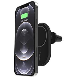 BelkinBoostChargeDraadloos opladen Magnetische autotelefoonhouder, compatibel met MagSafeEnablediPhone 14/14 Plus, 13, 12, Pro, Max, Mini en meer (kabel meegeleverd)