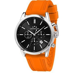 Chronostar Man analoge Quartz horloge met siliconen band R3751270005, Oranje, 45mm, riem