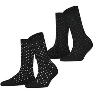 ESPRIT Dames Sokken Fine Dot Multipack W So katoen gedessineerd 2 paar, Zwart Black 3000, 35-38
