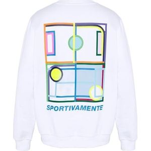Lotto - Sweatshirt - Bright White - Met Opvallende Print Op De Rug