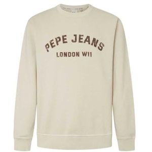 Pepe Jeans Heren Aldridge Crew, Sweatshirt, Beige, XS, Beige (ivoorwit), XS