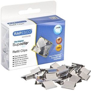 Rapesco CP10060S Supaclip 60 Grootverpakking Roestvaststalen Reserveklemmen, Verpakking van 100