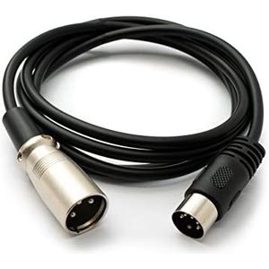 System-S Audiokabel 150 cm XLR 3-polige stekker naar DIN 5-polige stekker adapter in zwart