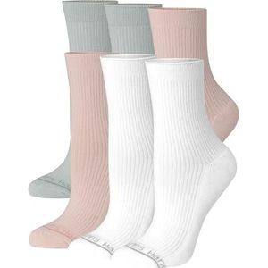 Hanes Dames Originals Supersoft Mid Crew, half gewatteerde sokken, 6 paar, roze, 4-8 UK (Pack van 6), roze, 37-42 EU