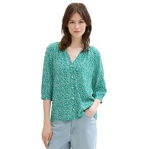 TOM TAILOR Denim Damesblouse, 35326 - Green Minimal Print, L