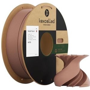 kexcelled Mat PLA Filament 1,75 mm +/- 0,03 mm, Glansvrije kleur, Matte Textuur, 3D Printing Filament, 1 kg Spoel (2,2 lbs), Geschikt voor de Meeste FDM Printers, Verbeterde Tidy Wrap, Terracotta
