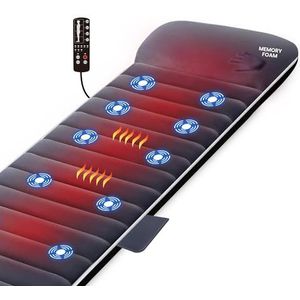 Snailax - Tapis de Massage - Met Verwarmingsfunctie - Vibration - 6 Therapeutische Verwarmde Kussens