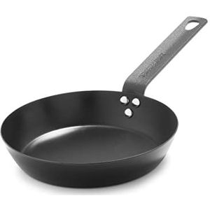 Merten & Storck Voorgekruid Koolstofstaal Inductie 20 cm Koekenpan, Ovenbestendig, Zwart