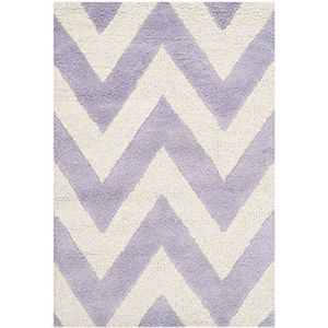 Safavieh Stella gestructureerd tapijt, CAM139, handgetuft wol, lavendel/ivoor, 91 x 152 cm