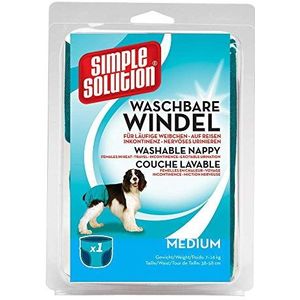 Simple Solution Wasbare herbruikbare vrouwelijke hondenluiers, Absorberend met lekvrije, Prikkelbaar urineren of incontinentie, 1 x medium hondenluier
