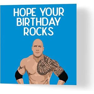 Wuzci ""Hope Your Birthday Rocks"" verjaardagskaart, 150 mm lengte x 150 mm breedte
